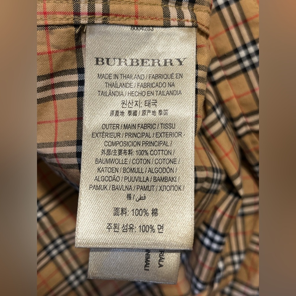 Genuine Burberry Cotton Check Button Down Shirt - Picture 12 of 12